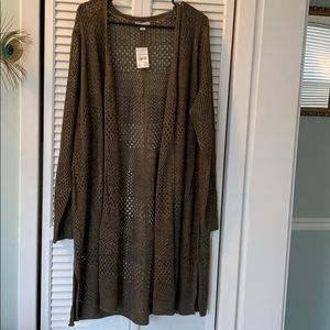 Open cardigan, olive green